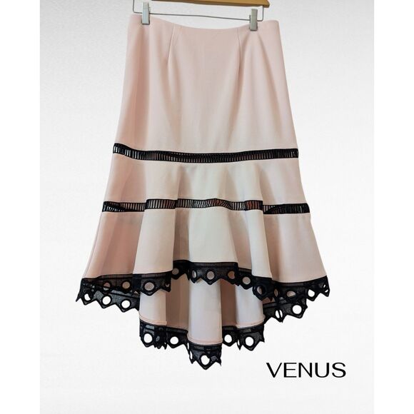 VENUS Dresses & Skirts - Venus High Low Fishtail Skirt in Pink and Black   Sz 10